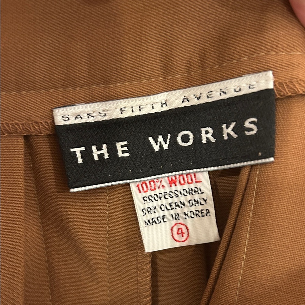 Saks Fifth Avenue Tan A-Line Pleated Skirt - Picture 2 of 6